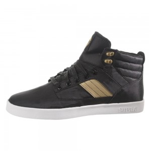 Supra Bandit Men's Skate Shoes Black Gold | UYV-463189